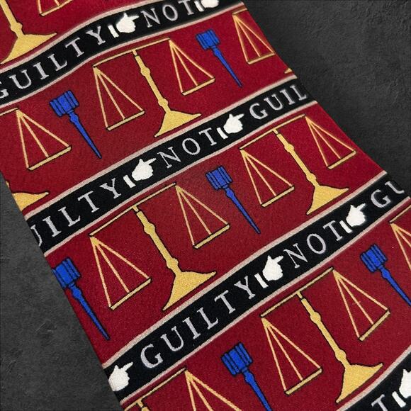 NWT Vicky Davis "Need a Lawyer" Not Guilty Attorney 100% Silk Professional Tie - Picture 2 of 3